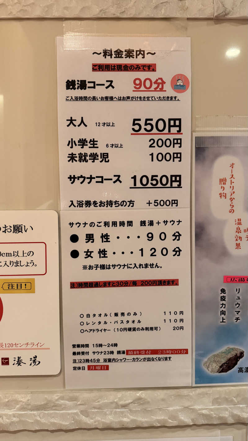 猫毛だらけみきさんのお宅さんの湊湯のサ活写真