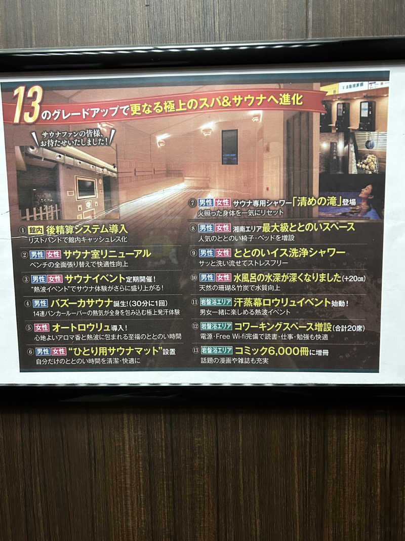 よしさんの湘南RESORT SPA 竜泉寺の湯 湘南茅ヶ崎店のサ活写真