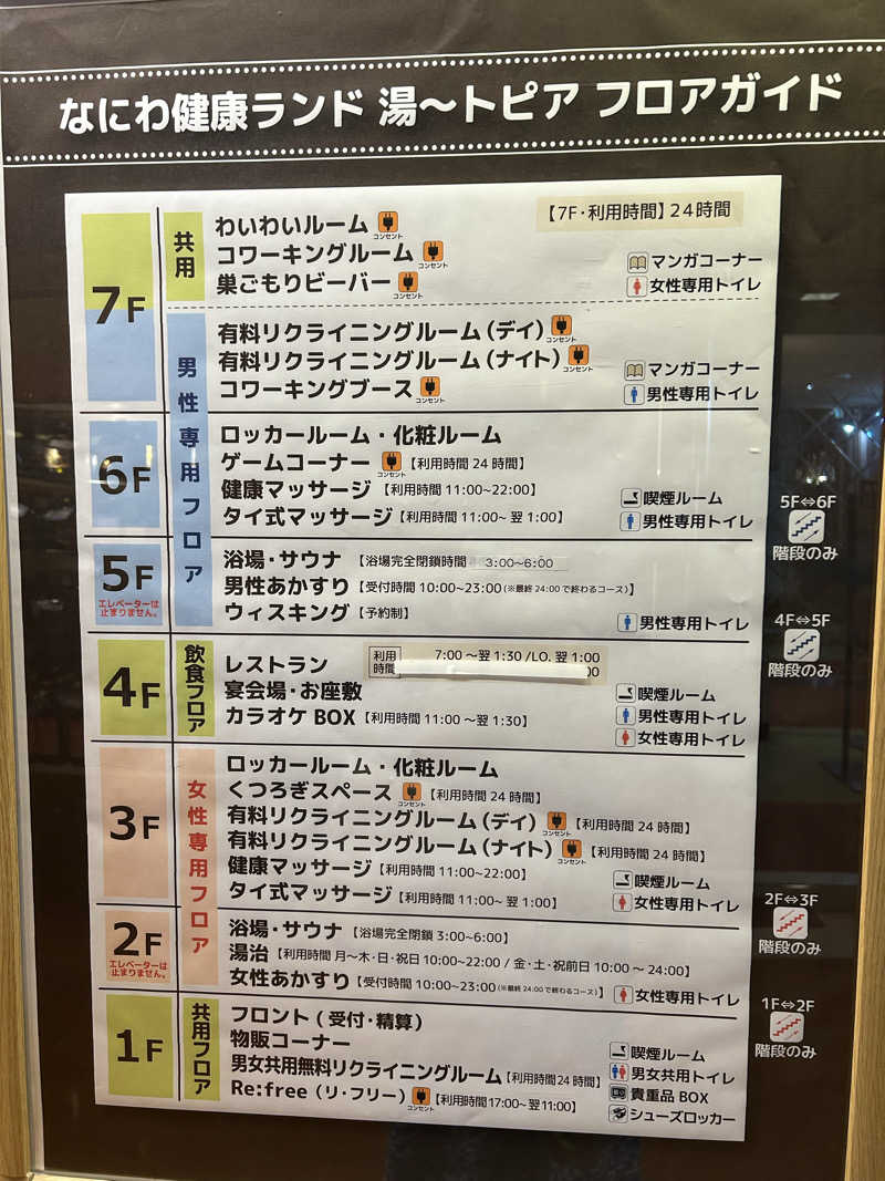 よしさんのなにわ健康ランド 湯〜トピアのサ活写真