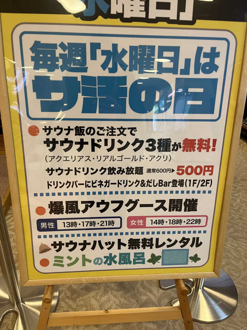 なさんのくつろぎ天然温泉 湯楽のサ活写真