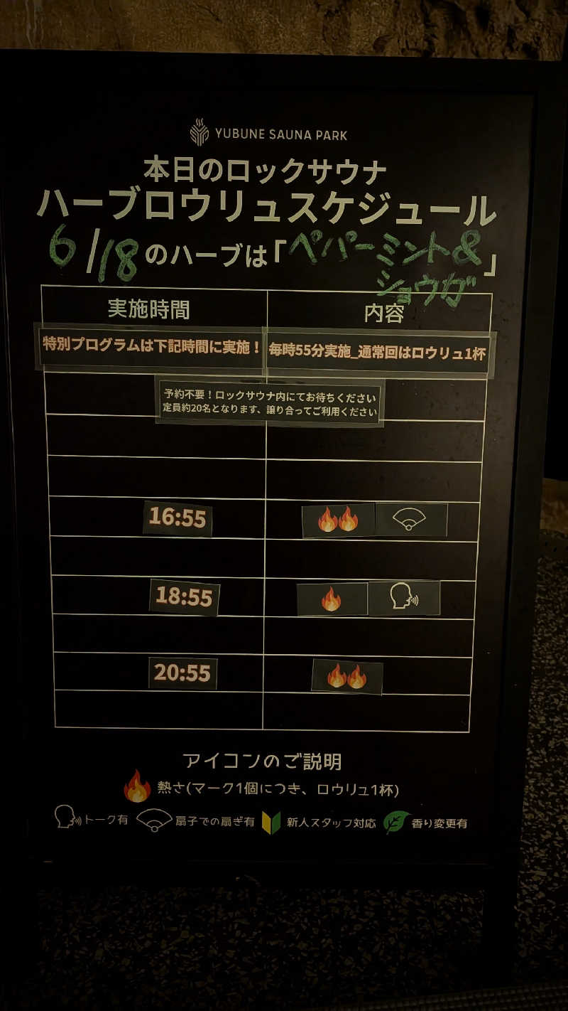 発汗ベェさんのYUBUNE SAUNA PARK はにゅうの湯のサ活写真