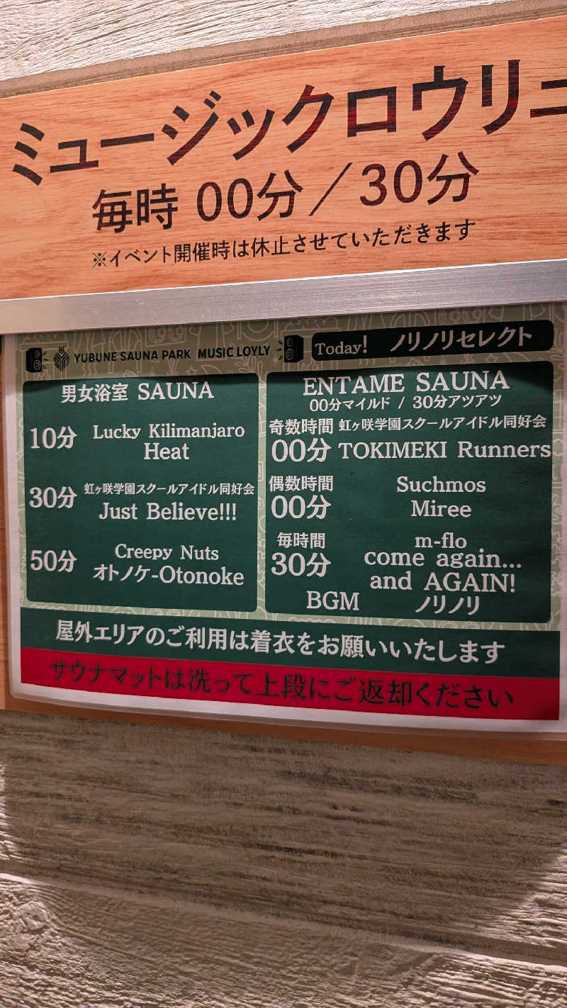 発汗ベェさんのYUBUNE SAUNA PARK はにゅうの湯のサ活写真