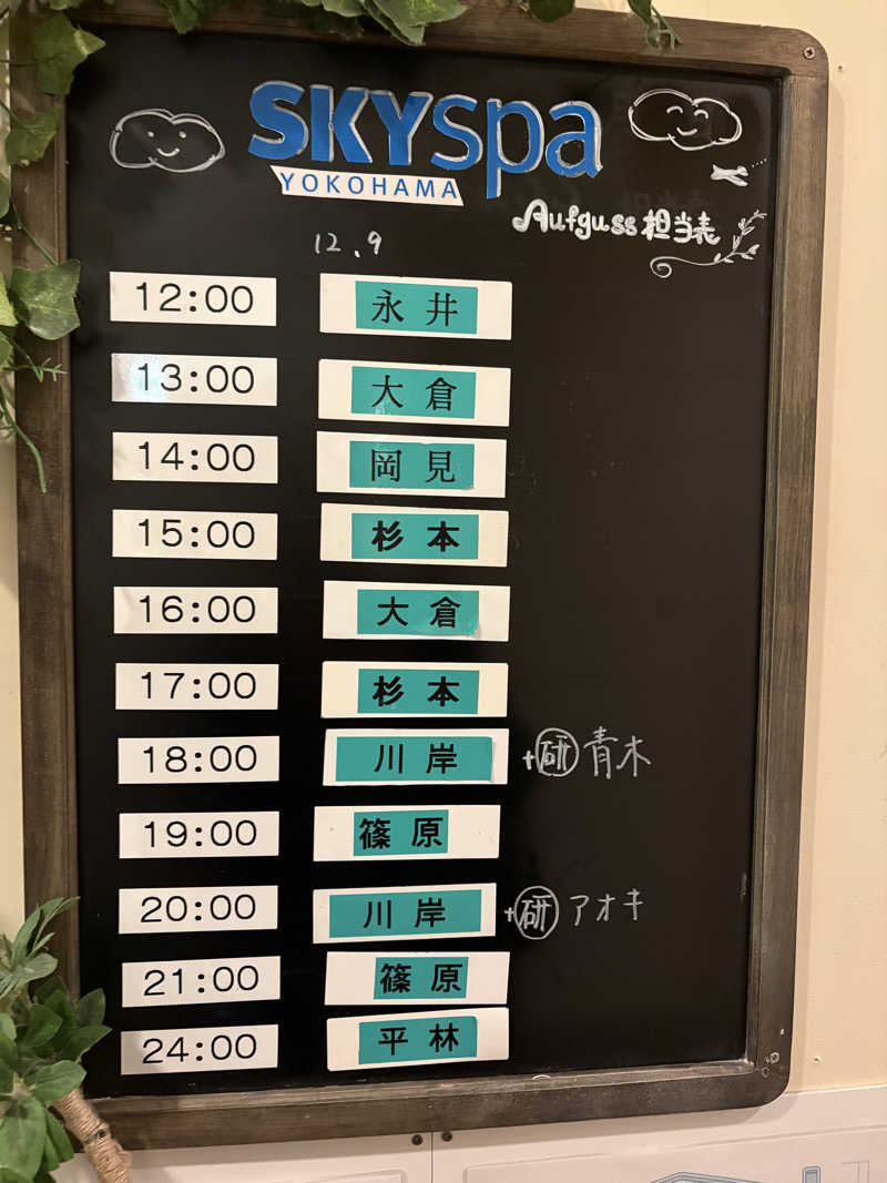 堪酸　佐有成さんのスカイスパYOKOHAMAのサ活写真