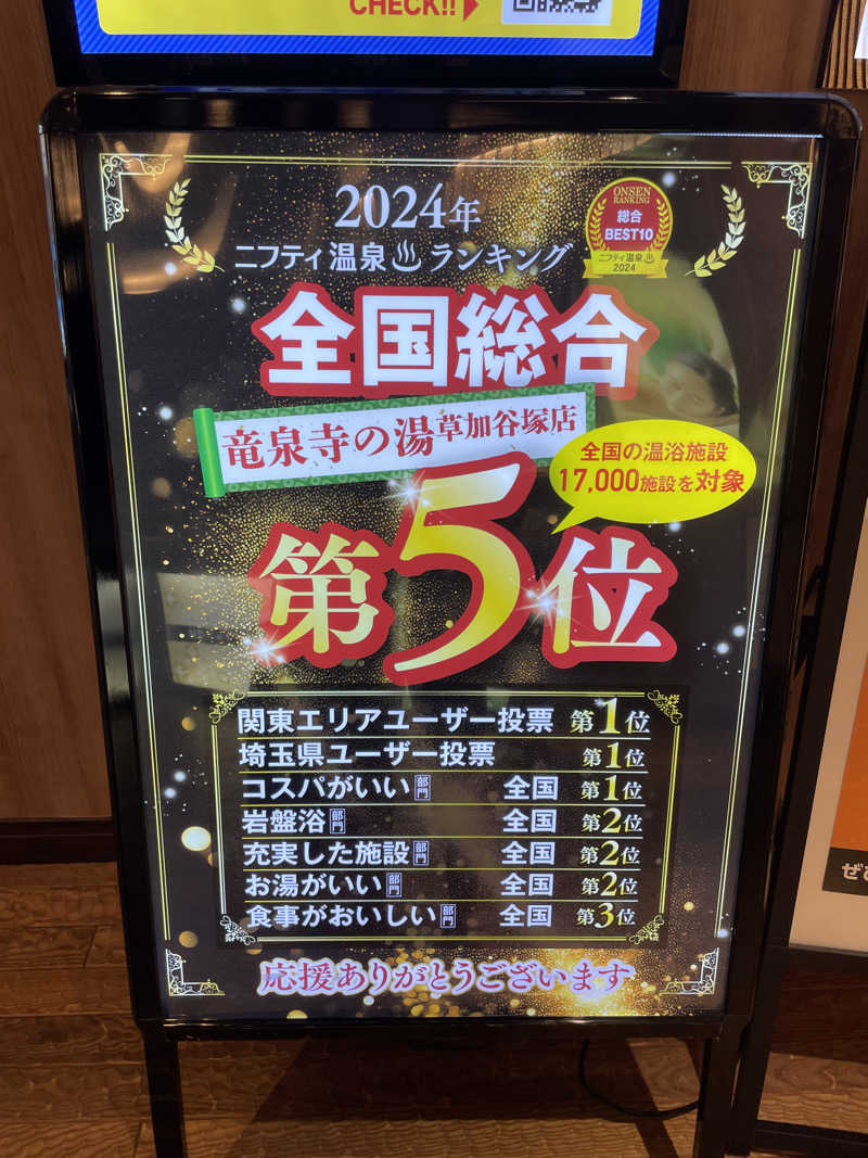 ふみさんの竜泉寺の湯 草加谷塚店のサ活写真