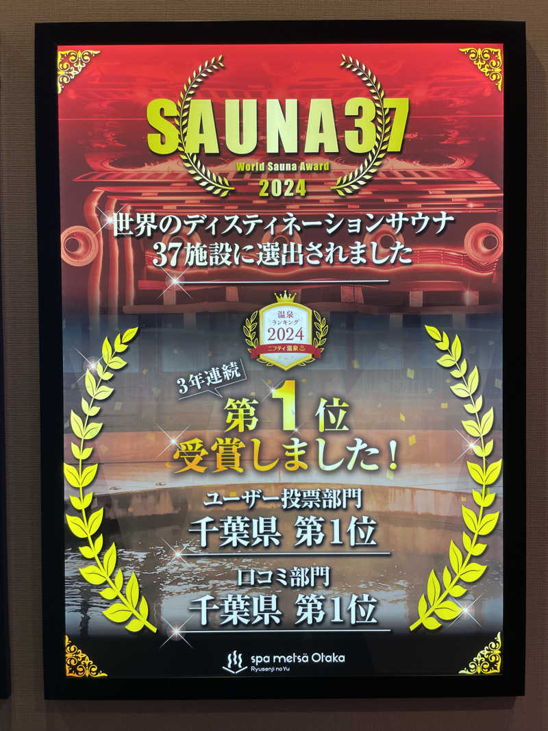 ふみさんのスパメッツァ おおたか 竜泉寺の湯のサ活写真