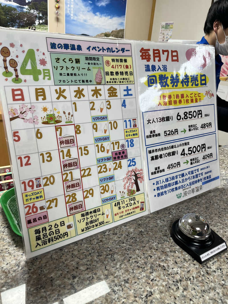 野人さんの越前水仙の里 波の華温泉のサ活写真