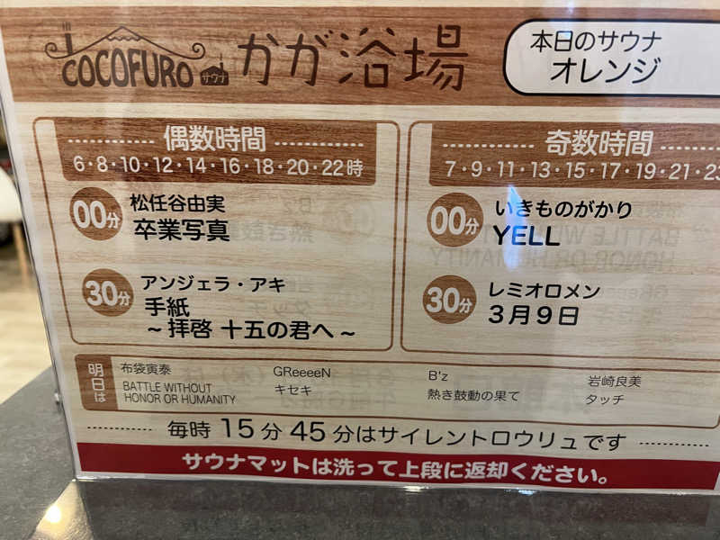 ぺちかんさんのCOCOFURO かが浴場のサ活写真