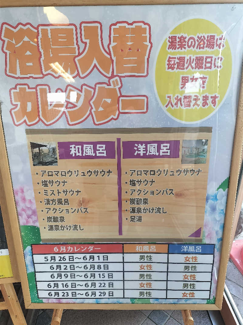 志賀泰造さんのくつろぎ天然温泉 湯楽のサ活写真