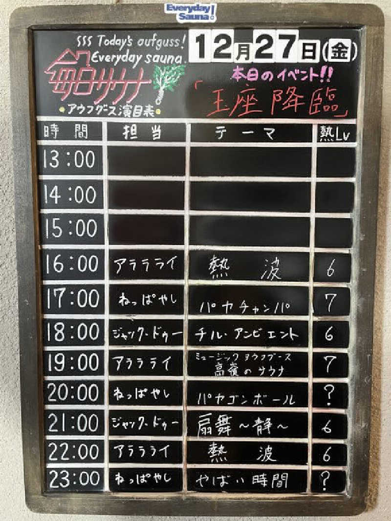 りさんの毎日サウナ 前橋本店のサ活写真