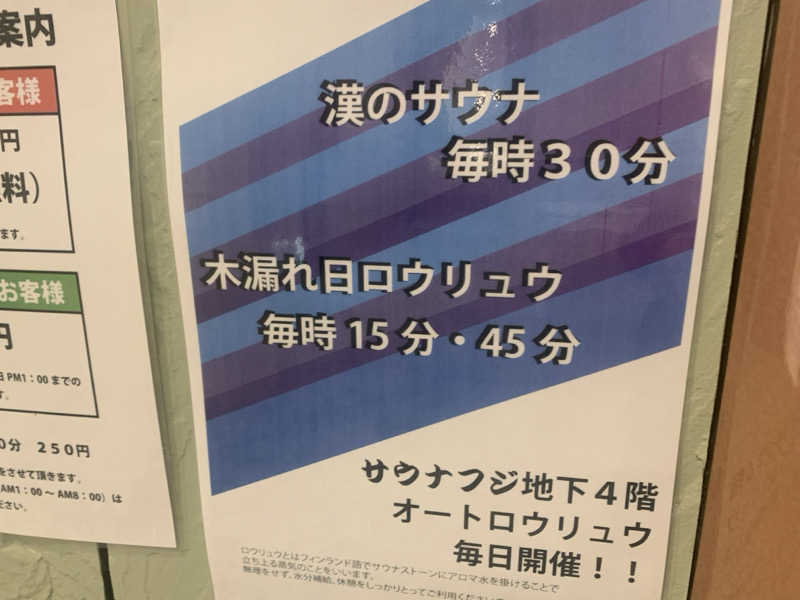 チャーミーさんのサウナ&カプセル フジのサ活写真