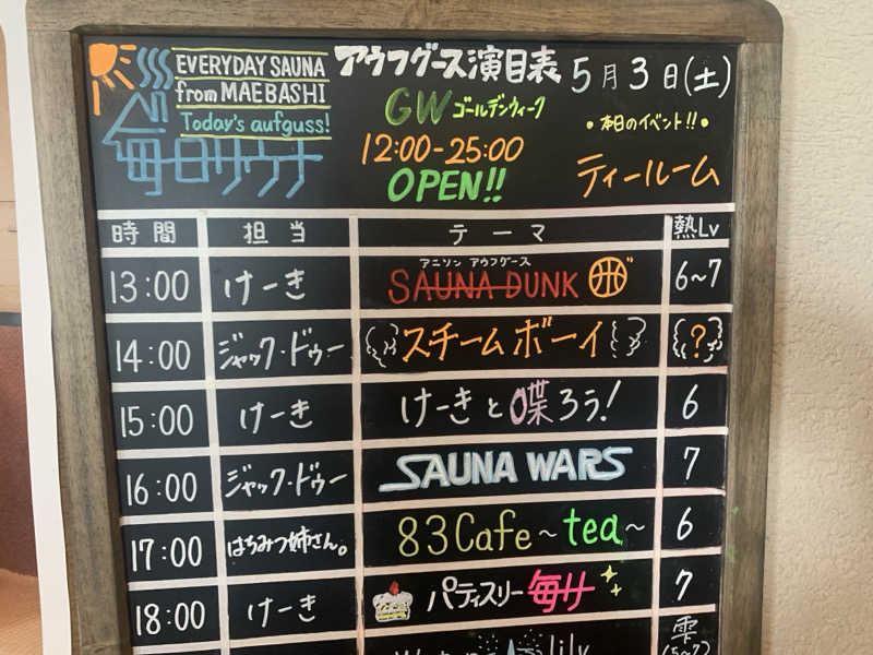 チャーミーさんの毎日サウナ 前橋本店のサ活写真