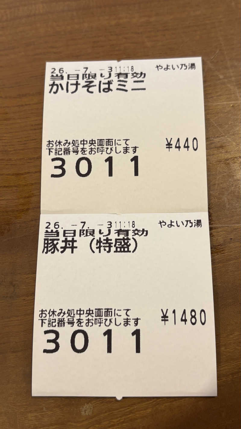渡部 正人さんの天然温泉やよい乃湯のサ活写真