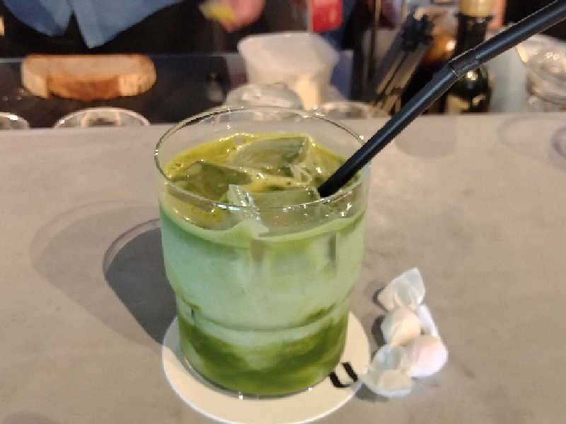 抹茶ラテ（盆宿Uさんで）
