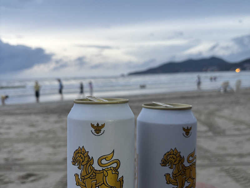 シンハーとレッドワイン！