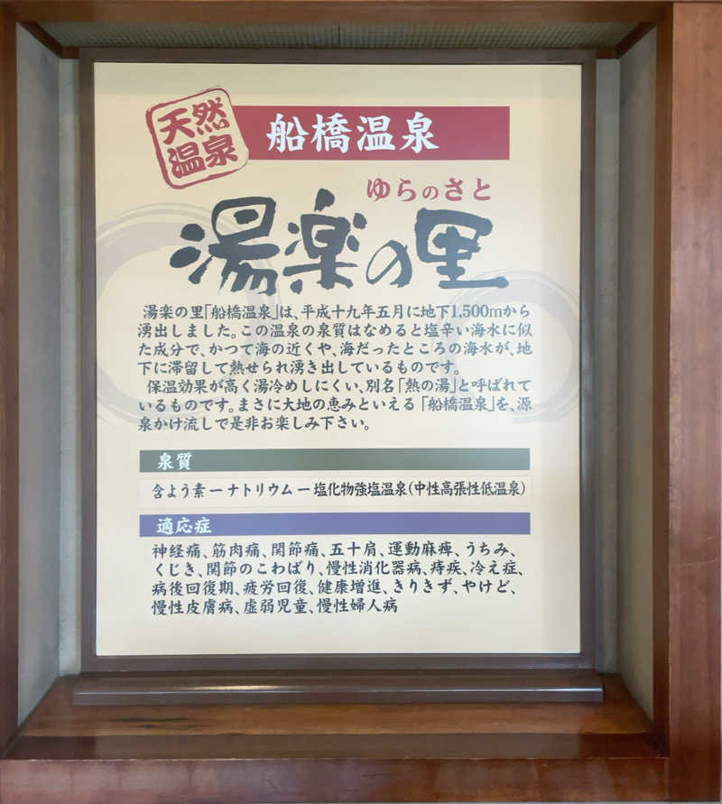 タカさんの船橋温泉 湯楽の里のサ活写真