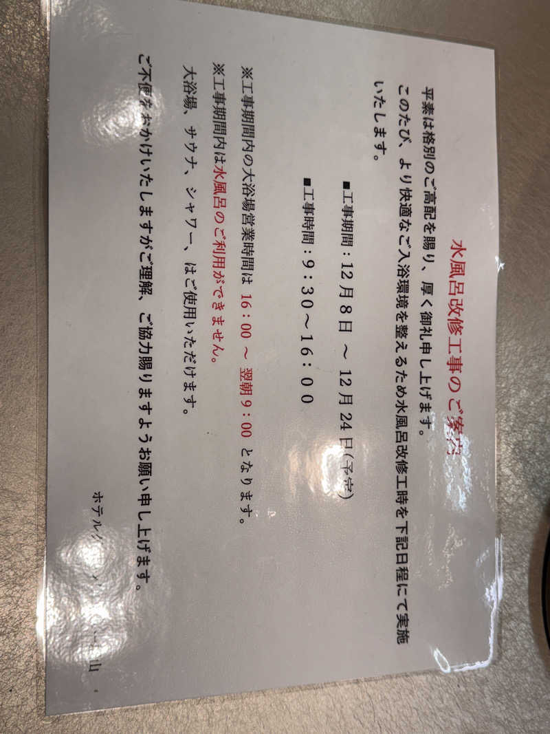 SHIN-URAYASU LIFEさんのホテルグローバルビュー郡山のサ活写真