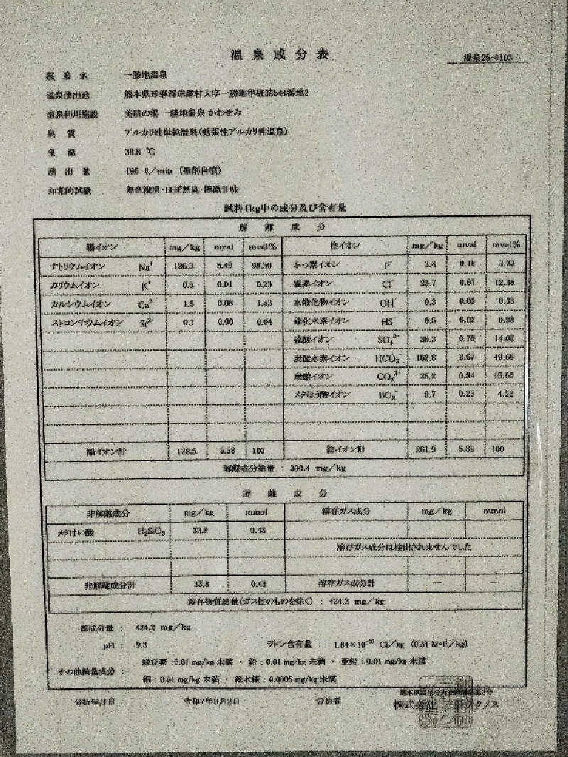 ダンディーウシオさんの一勝地温泉 かわせみのサ活写真