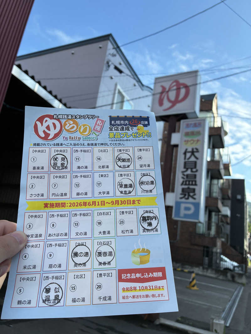 ちゅーさん。さんの伏見温泉のサ活写真