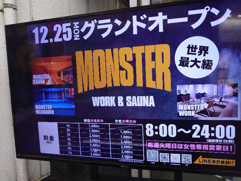 ハシビロさんのMONSTER WORK & SAUNAのサ活写真