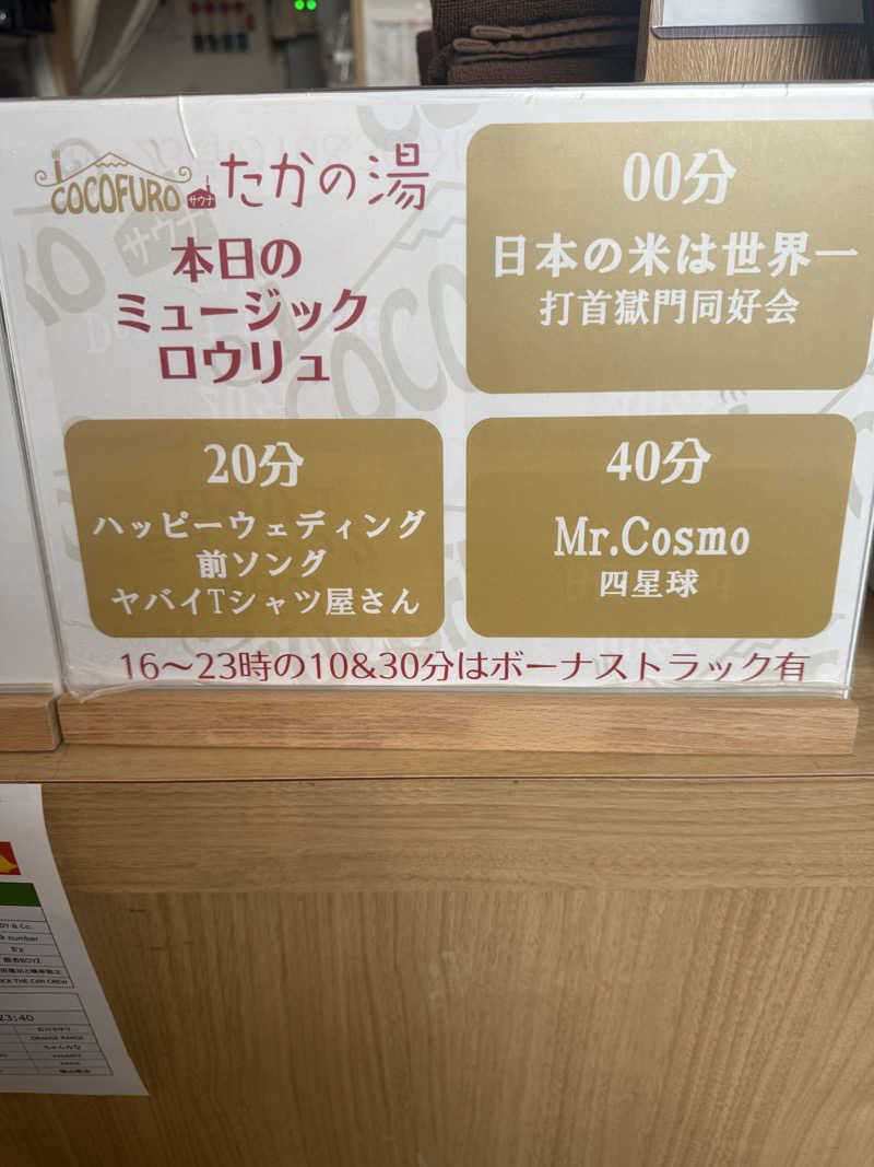 Ryo-MさんのCOCOFURO たかの湯のサ活写真