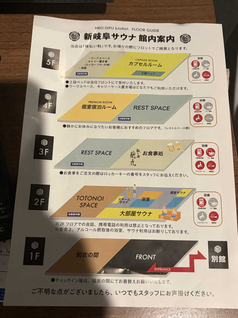 わらじさんの新岐阜サウナのサ活写真