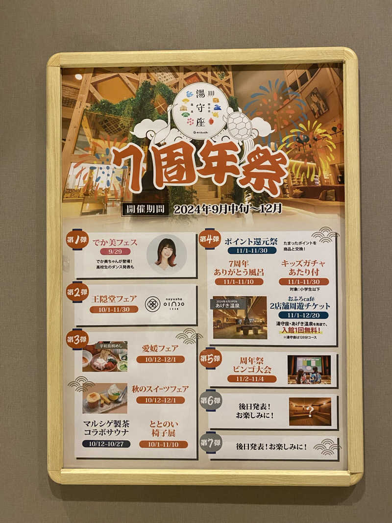 かっきぃさんの四日市温泉 おふろcafé 湯守座のサ活写真