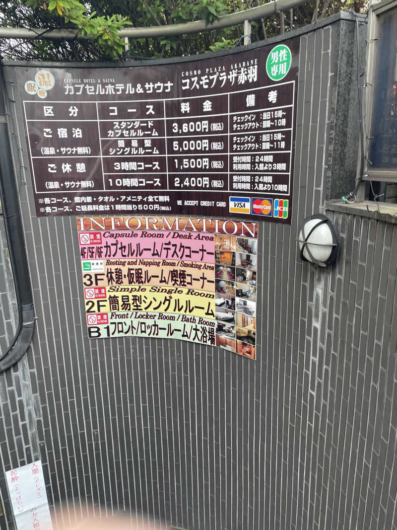 水風呂の守護神さんのカプセルホテル&サウナ コスモプラザ赤羽のサ活写真