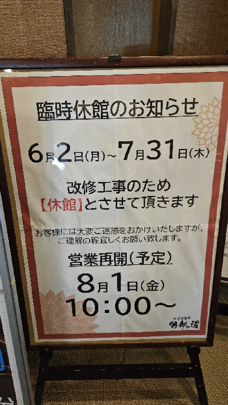ボンコロさんの大谷田温泉 明神の湯のサ活写真