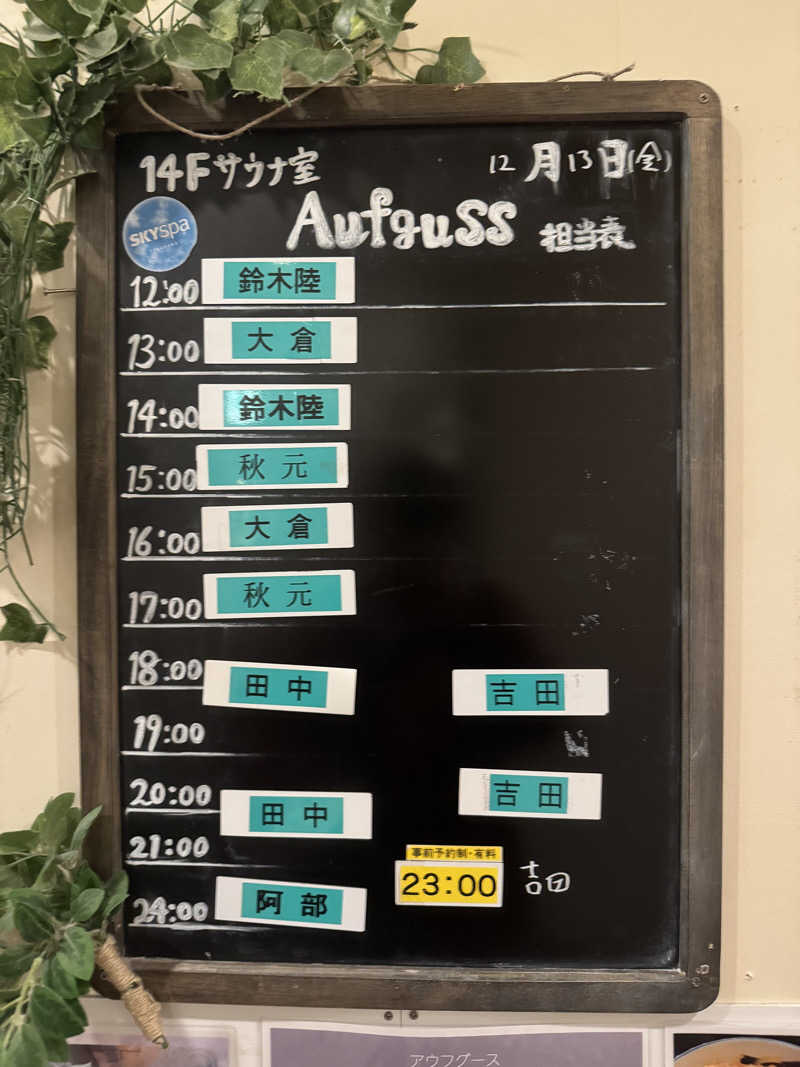 すーたさんのスカイスパYOKOHAMAのサ活写真