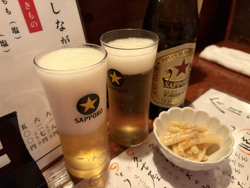 瓶ビールと手羽先