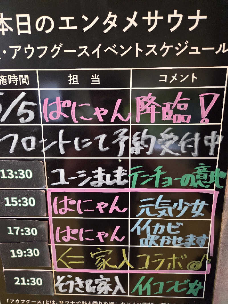 シルビアばぁちゃん(知意子)さんのYUBUNE SAUNA PARK はにゅうの湯のサ活写真