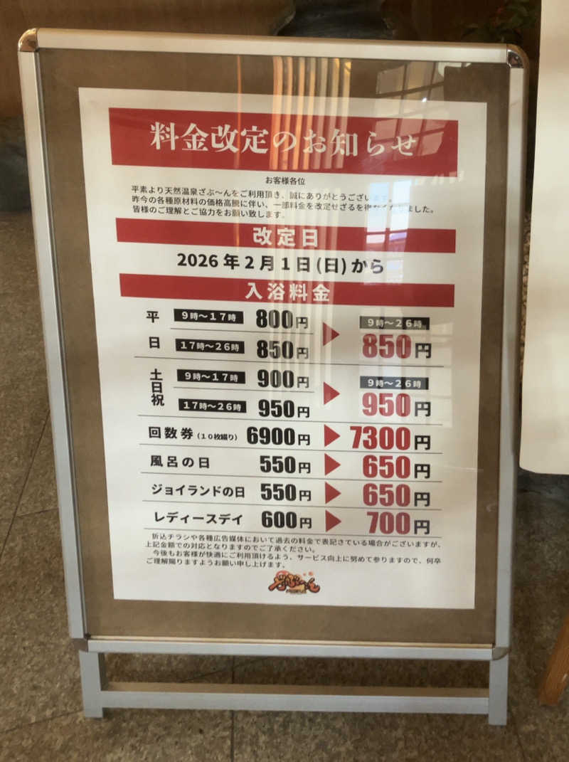 トクーさんの天然温泉ざぶ～んのサ活写真