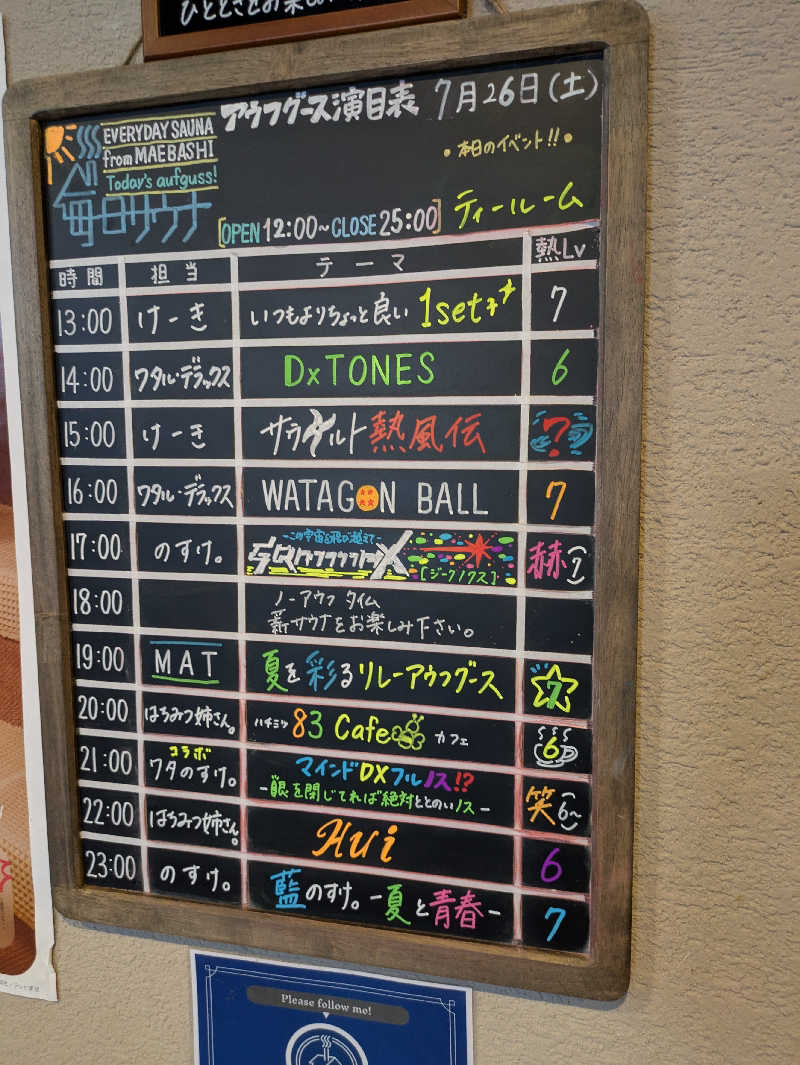 スネーク2号さんの毎日サウナ 前橋本店のサ活写真