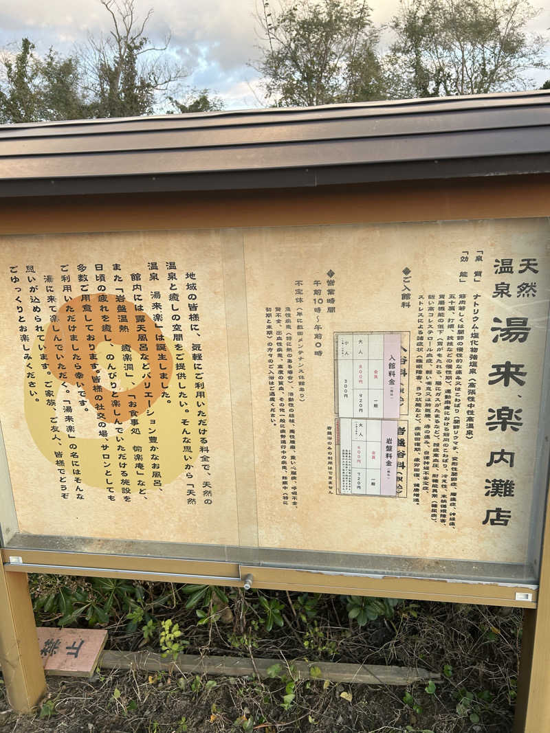 ちっちのすけさんの湯来楽 内灘店のサ活写真