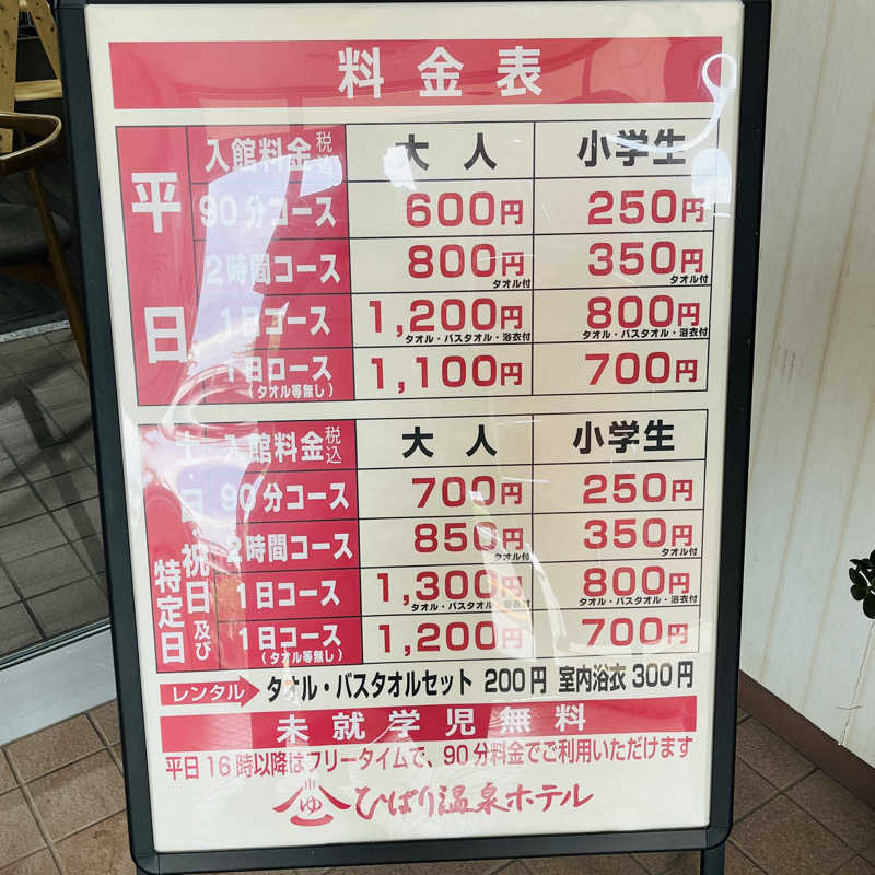 サウナーjoさんのひばり温泉のサ活写真