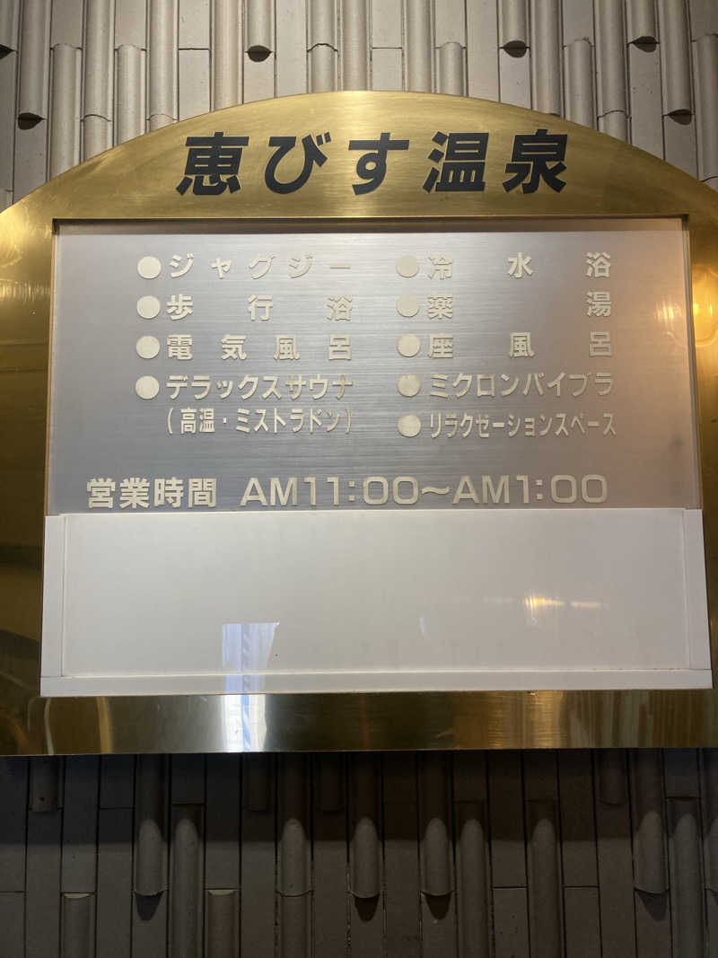 デュークさんの恵びす温泉のサ活写真