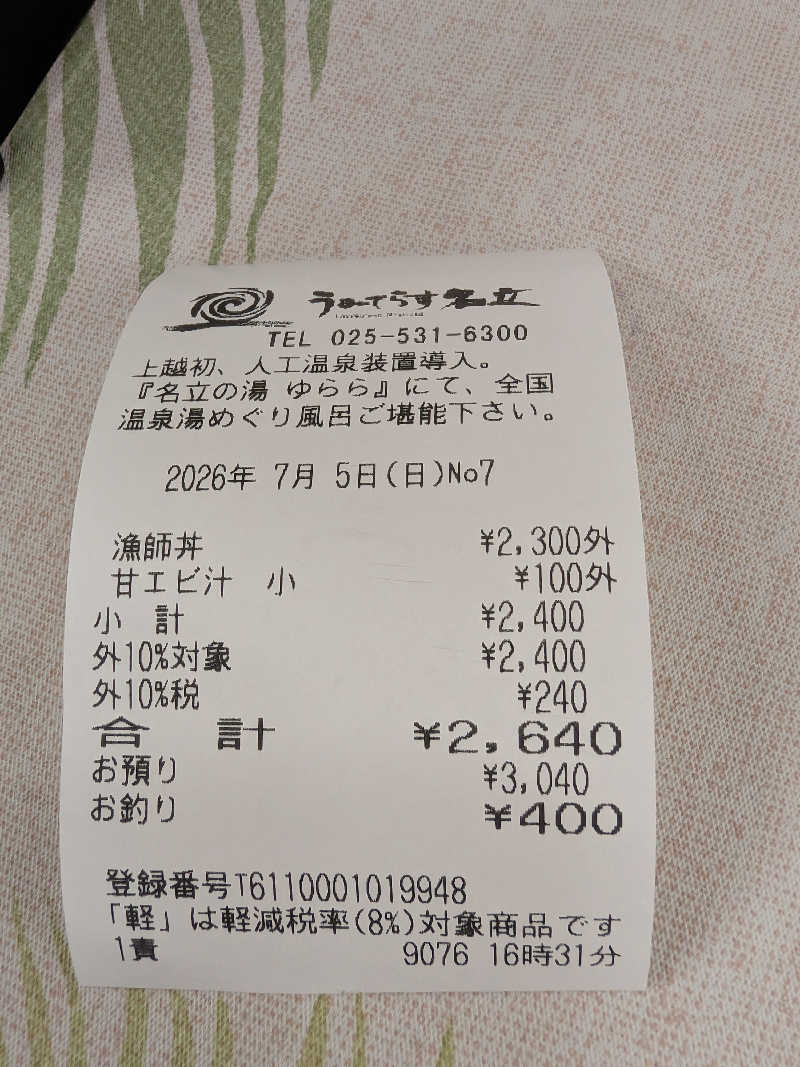 ぷく三郎助さんのうみてらす名立 名立の湯ゆららのサ活写真