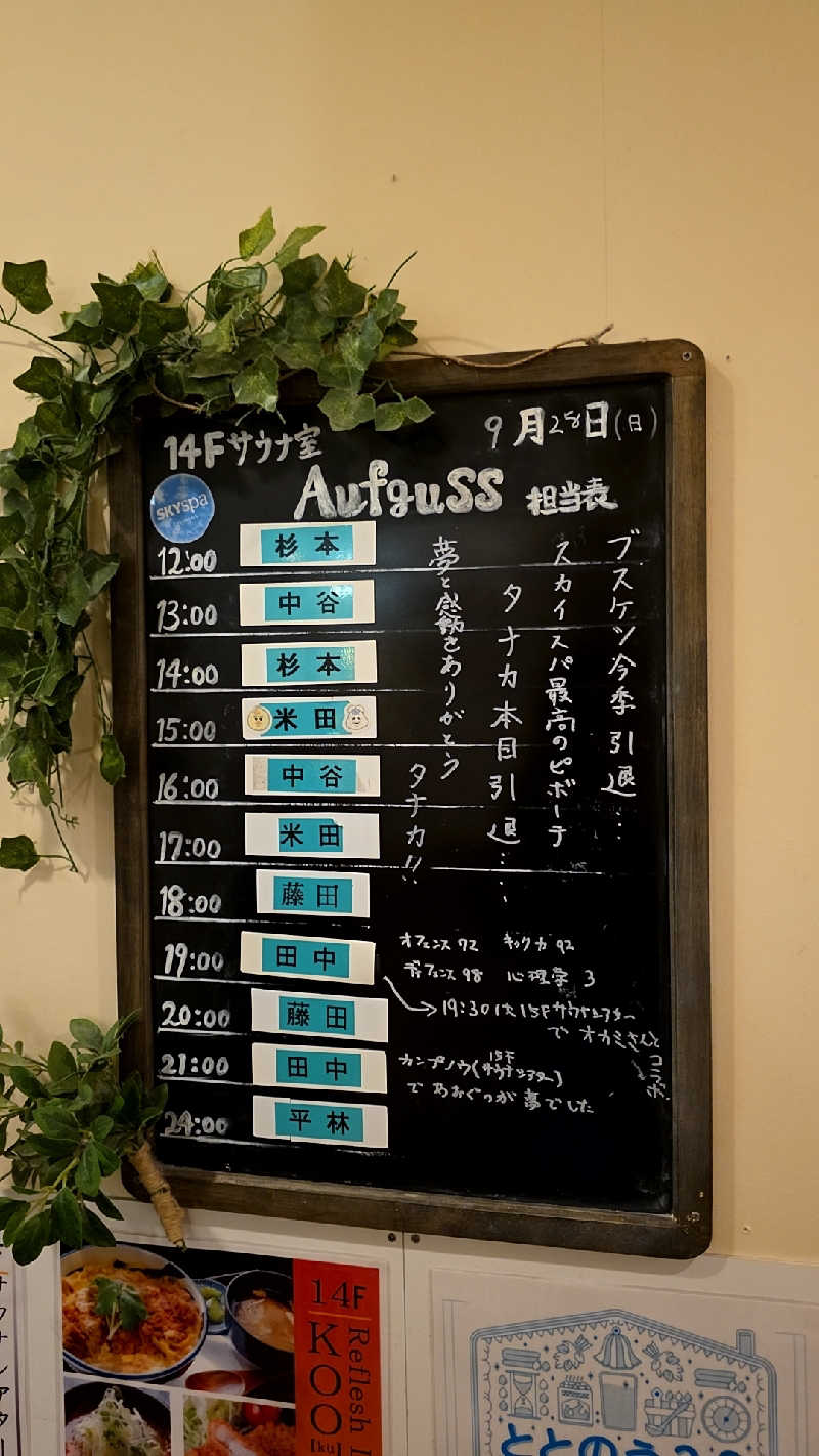 神田 佳積さんのスカイスパYOKOHAMAのサ活写真