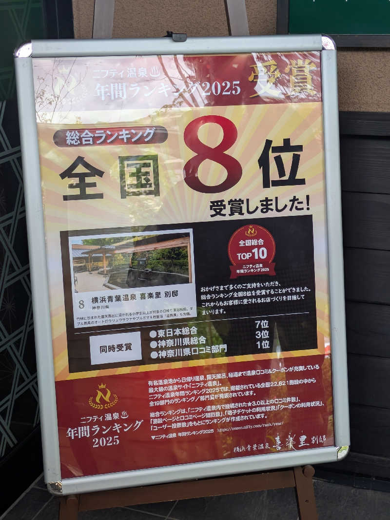 まっきぃさんの横浜青葉温泉 喜楽里別邸のサ活写真