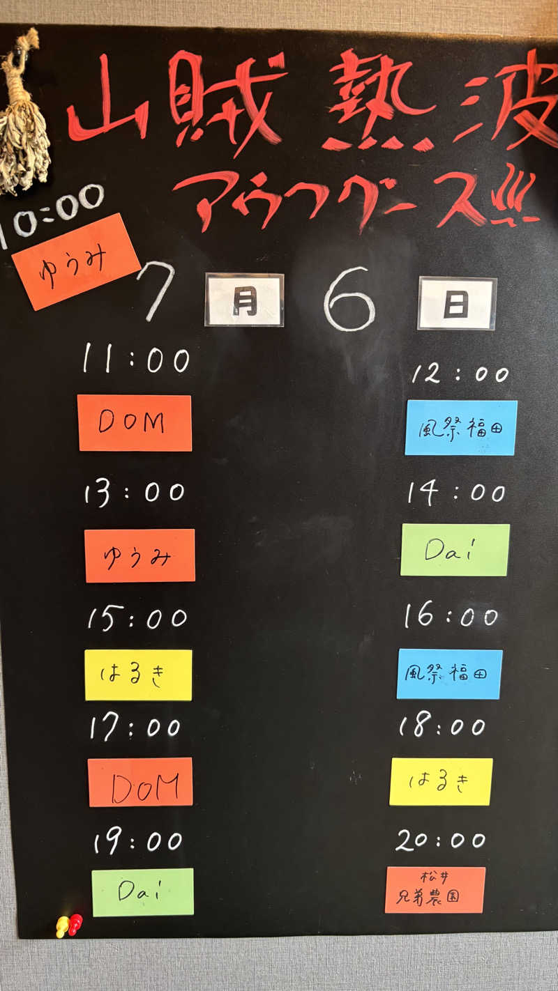 戦国さんの山賊サウナのサ活写真