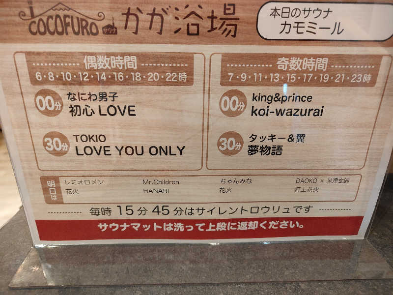 ヒロさんのCOCOFURO かが浴場のサ活写真