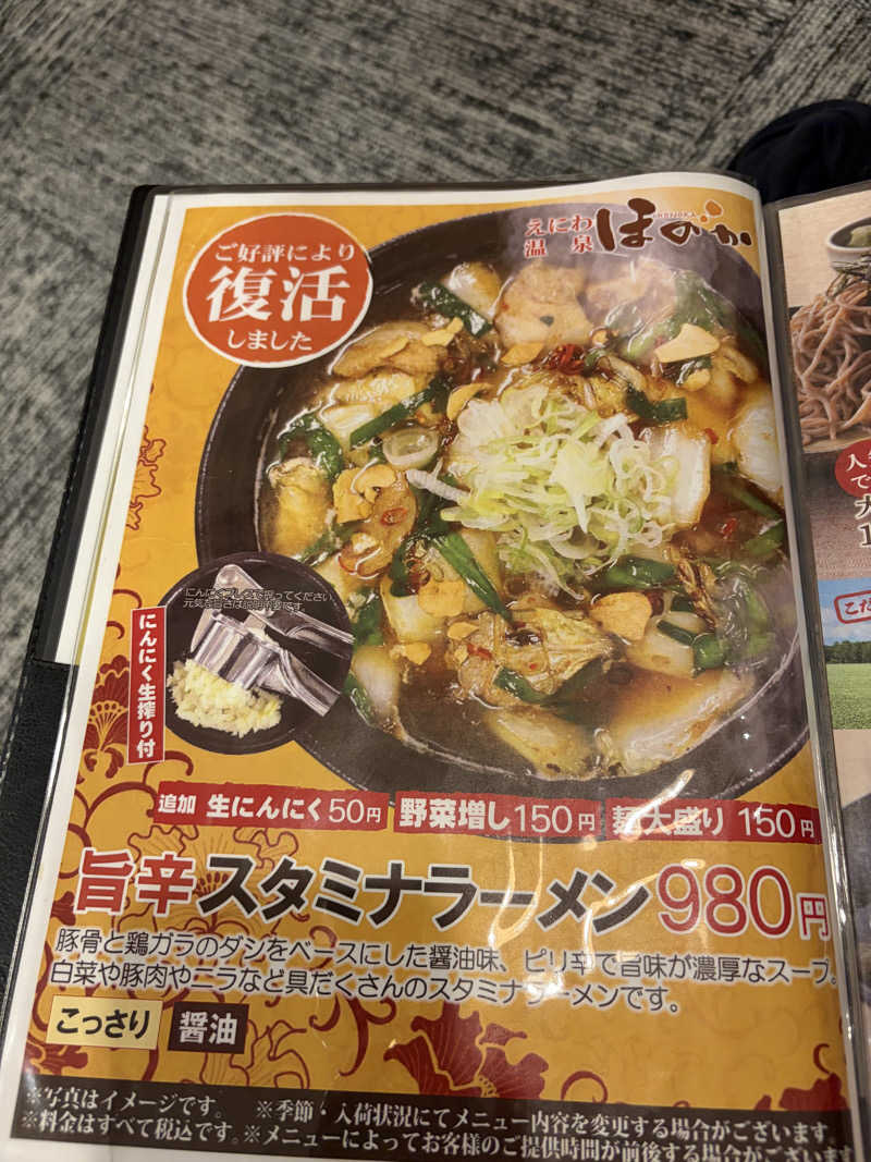 うなぎ犬さんのえにわ温泉ほのかのサ活写真