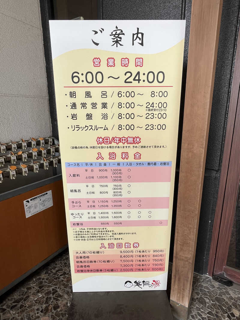 かっきぃさんの笑福の湯のサ活写真