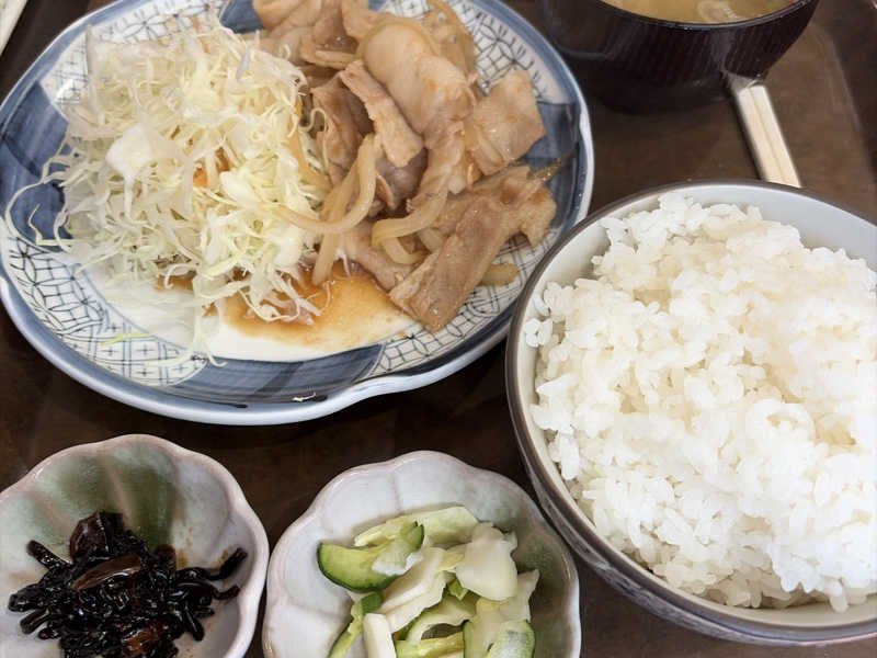 生姜焼き定食 : カプセル&サウナ 川崎ビッグ（川崎市）のサウナ飯