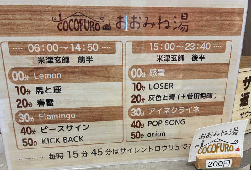 こ〜ぞ〜さんのCOCOFURO おおみね湯のサ活写真