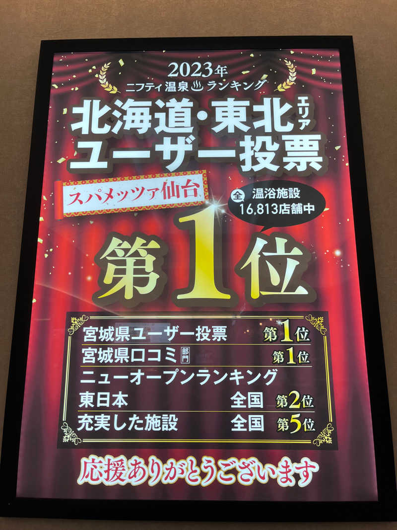 オイ崎さんのスパメッツァ 仙台 竜泉寺の湯のサ活写真