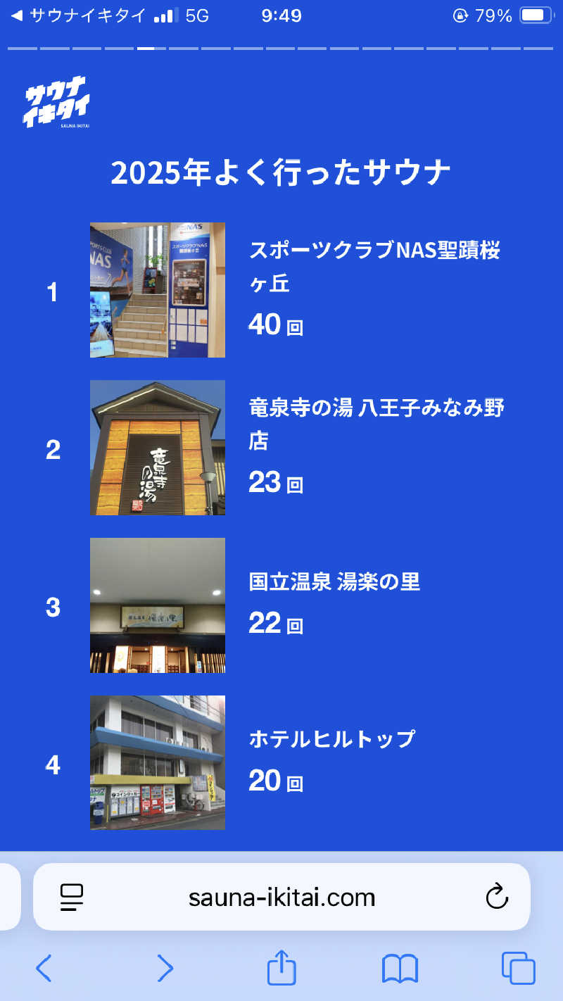 早朝🦦さんのホテルヒルトップのサ活写真