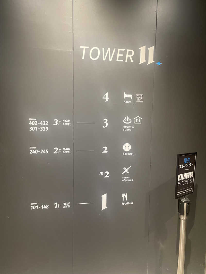 サカスさんのtower eleven onsen & sauna(エスコンフィールド)のサ活写真