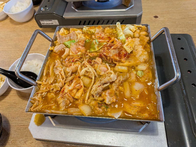 ちりとり鍋 : なにわ健康ランド 湯〜トピア（東大阪市）のサウナ飯