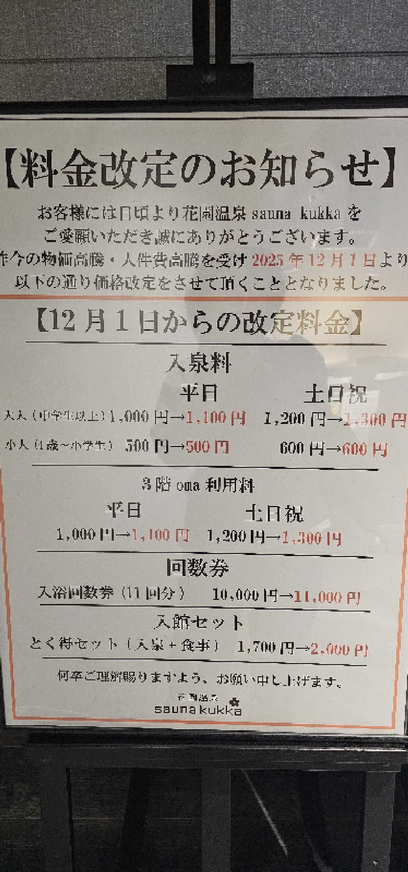 onikuさんの花園温泉 sauna kukkaのサ活写真